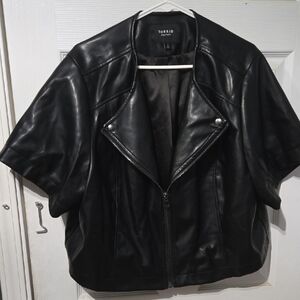 Torrid Short Sleeve Black Leather Jacket